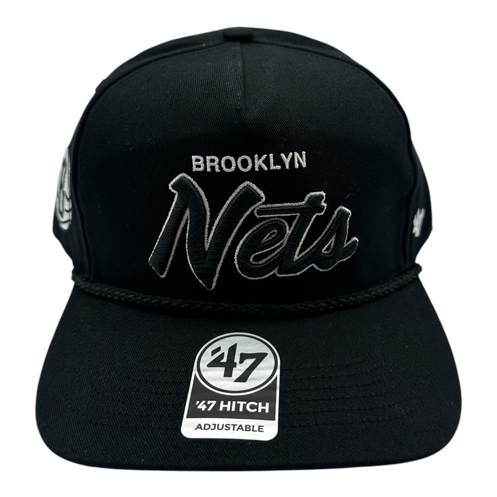 '47 Brand Hitch Brooklyn Nets Hat Cap Snapback Black Rope Script‎ Adjustable NBA